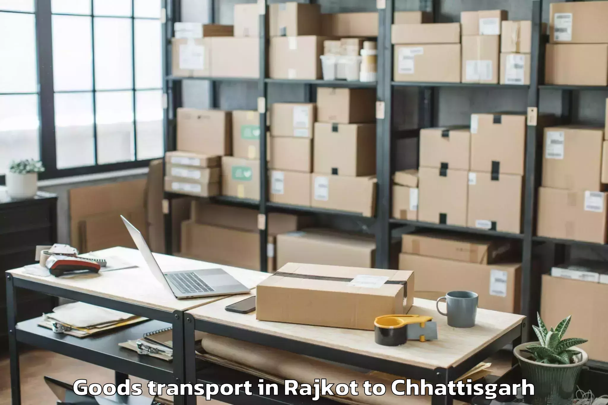 Trusted Rajkot to Kharora Goods Transport